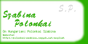 szabina polonkai business card